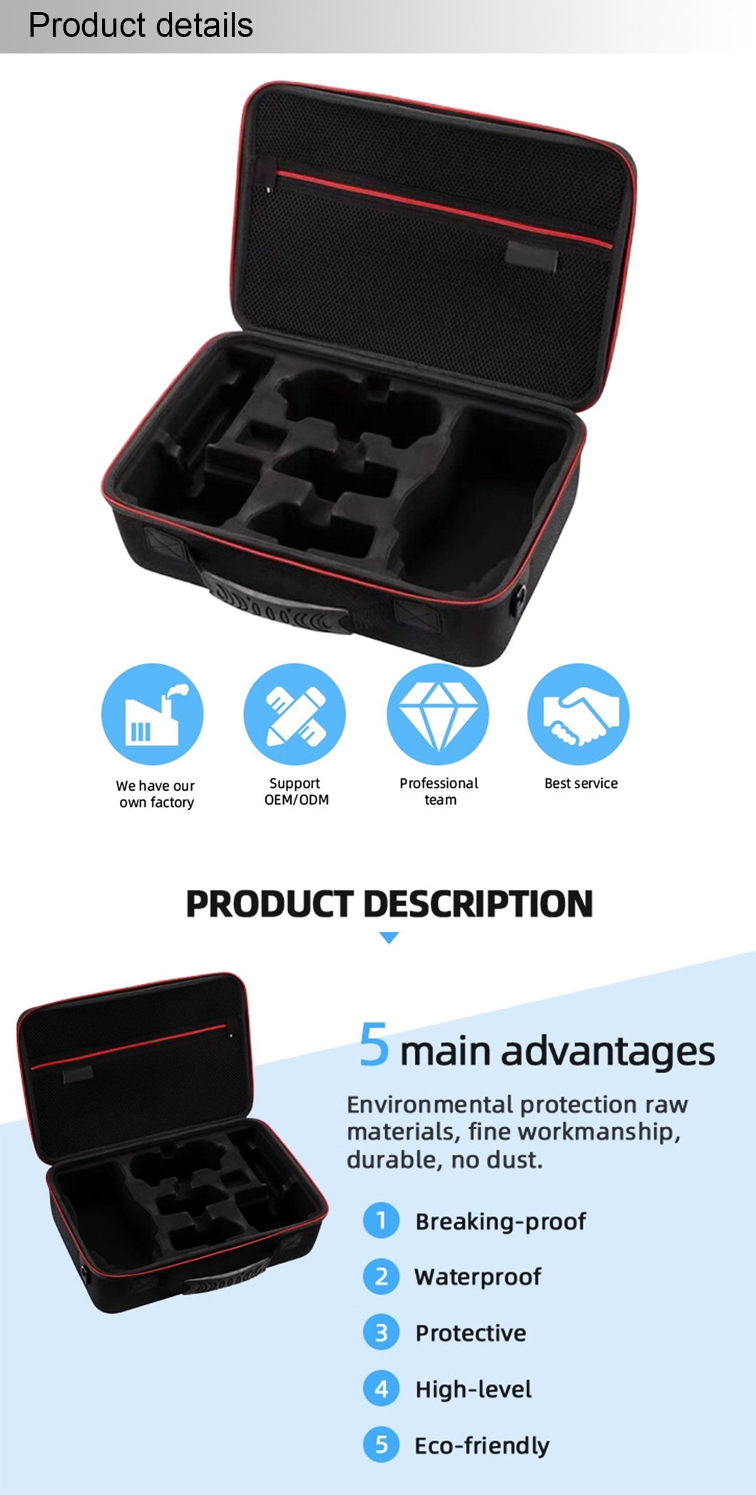 Portable EVA Hard Protective Carrying Case Waterproof Storage Bag for DJI drones(图1)