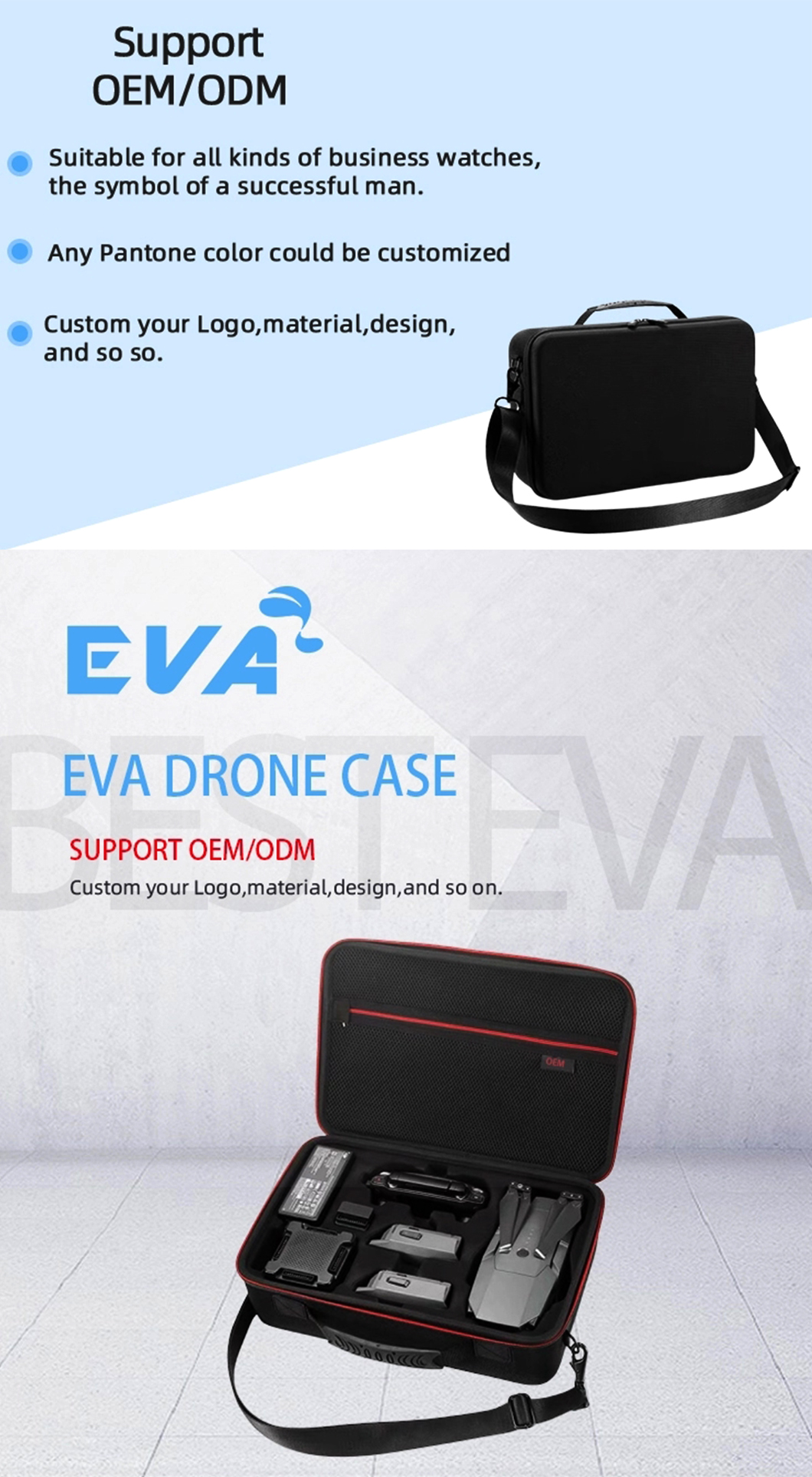 Portable EVA Hard Protective Carrying Case Waterproof Storage Bag for DJI drones(图2)