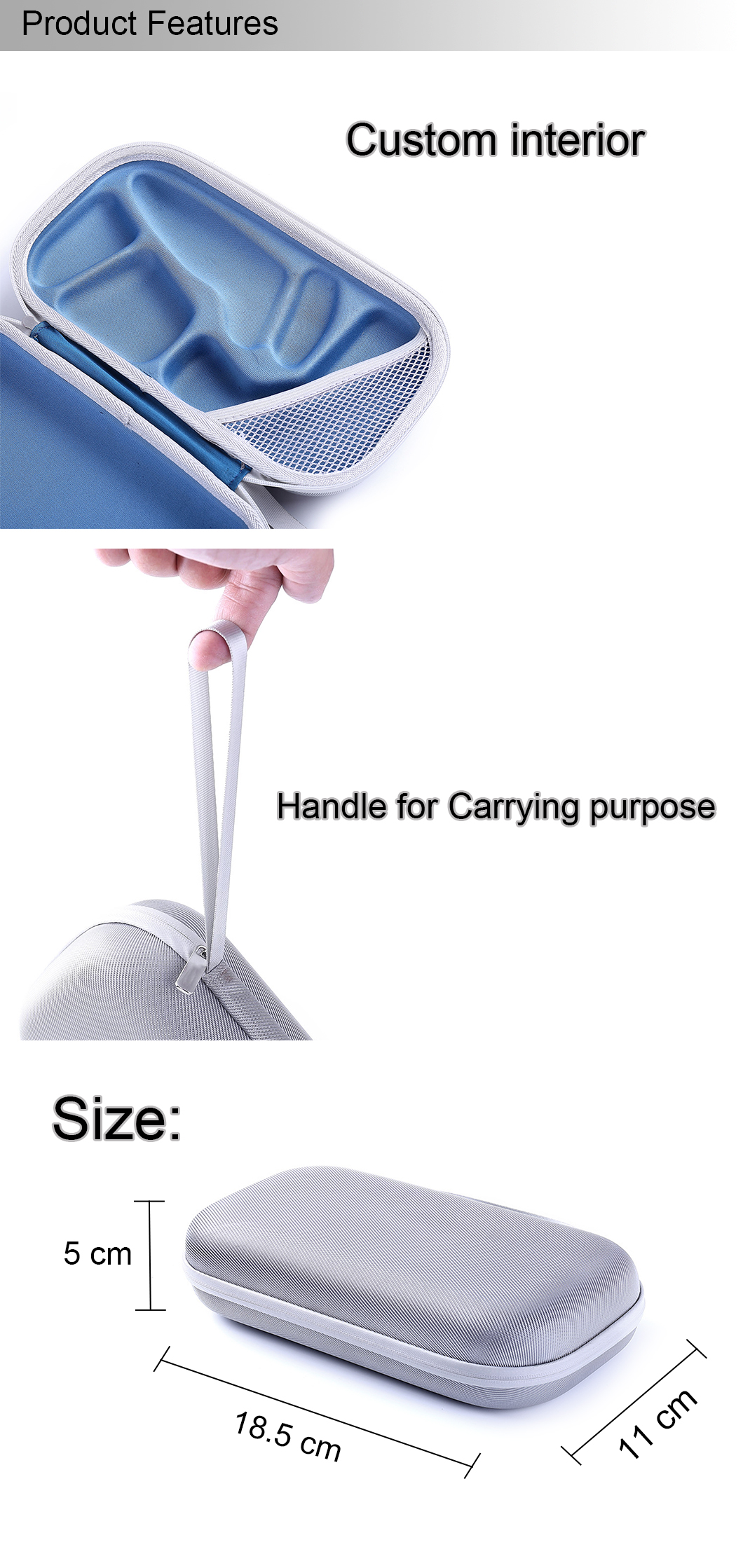 Hard EVA Travel Case Hard Case Carrying Travel Bag for Mens Electric Shaver(图1)